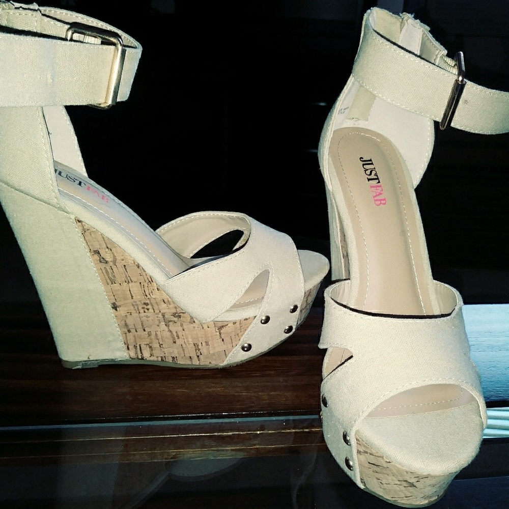 Bone platform sandals